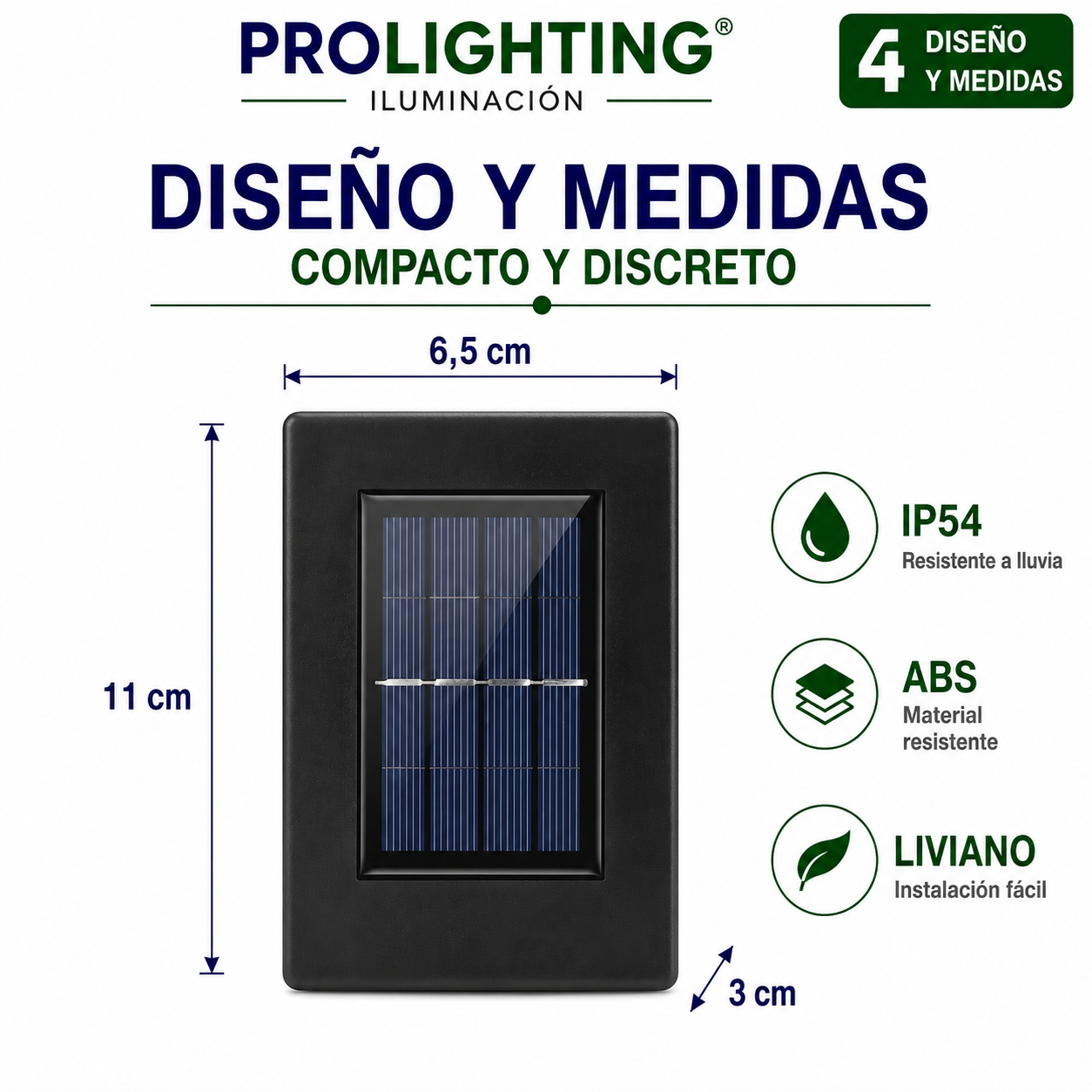Aplique Solar LED Fijo Doble Haz de luz Arriba y Abajo Exterior