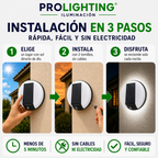 Foco Solar LED Redondo Muro Exterior Sensor Impermeable
