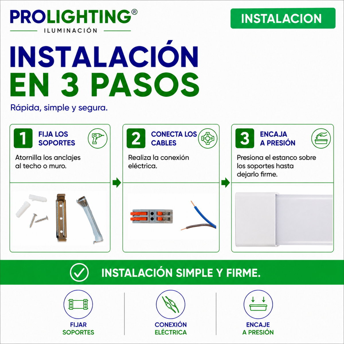 Tubo LED Estanco Canoa Plana Regleta Slim 120cm 54W Fría Liso