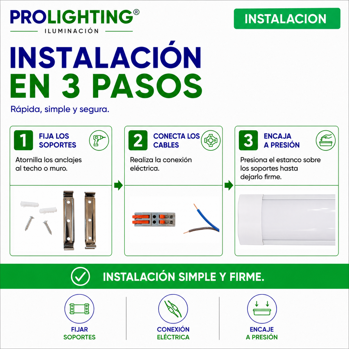 Tubo LED Estanco Canoa Plana Regleta Slim 120cm 36W Cálida