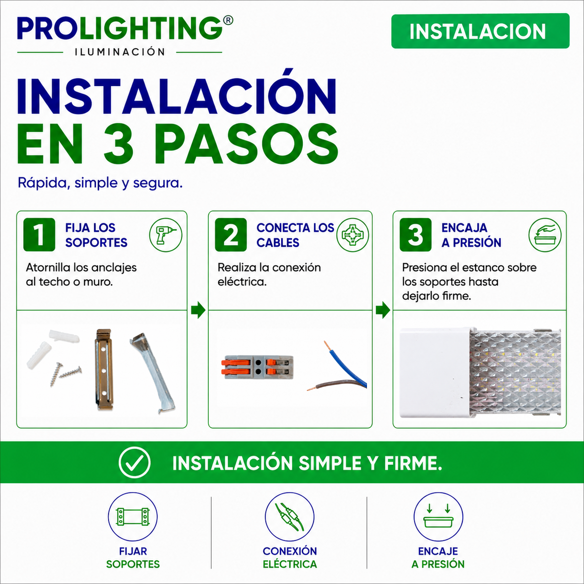 Tubo LED Estanco Canoa Plana Regleta Slim 60cm 18W Fría Prismático