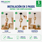 Lampara Colgante Soga Simple Trenzada Yute Cañamo Base E27