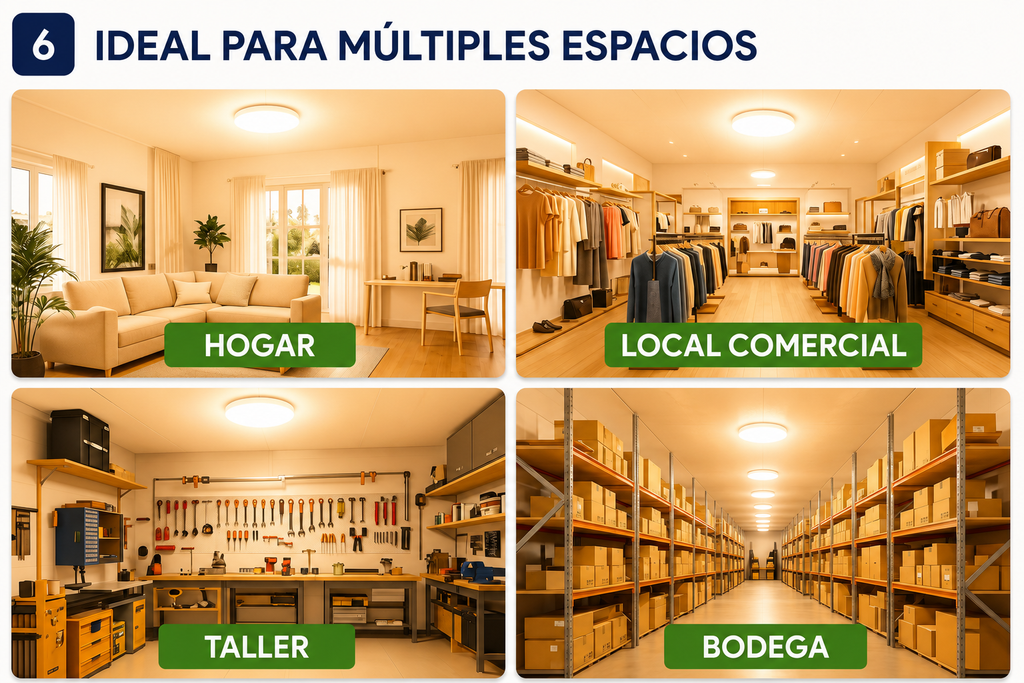 Ampolleta LED Foco Panel UFO Alta Potencia 60W Cálida 26cm T260 E27