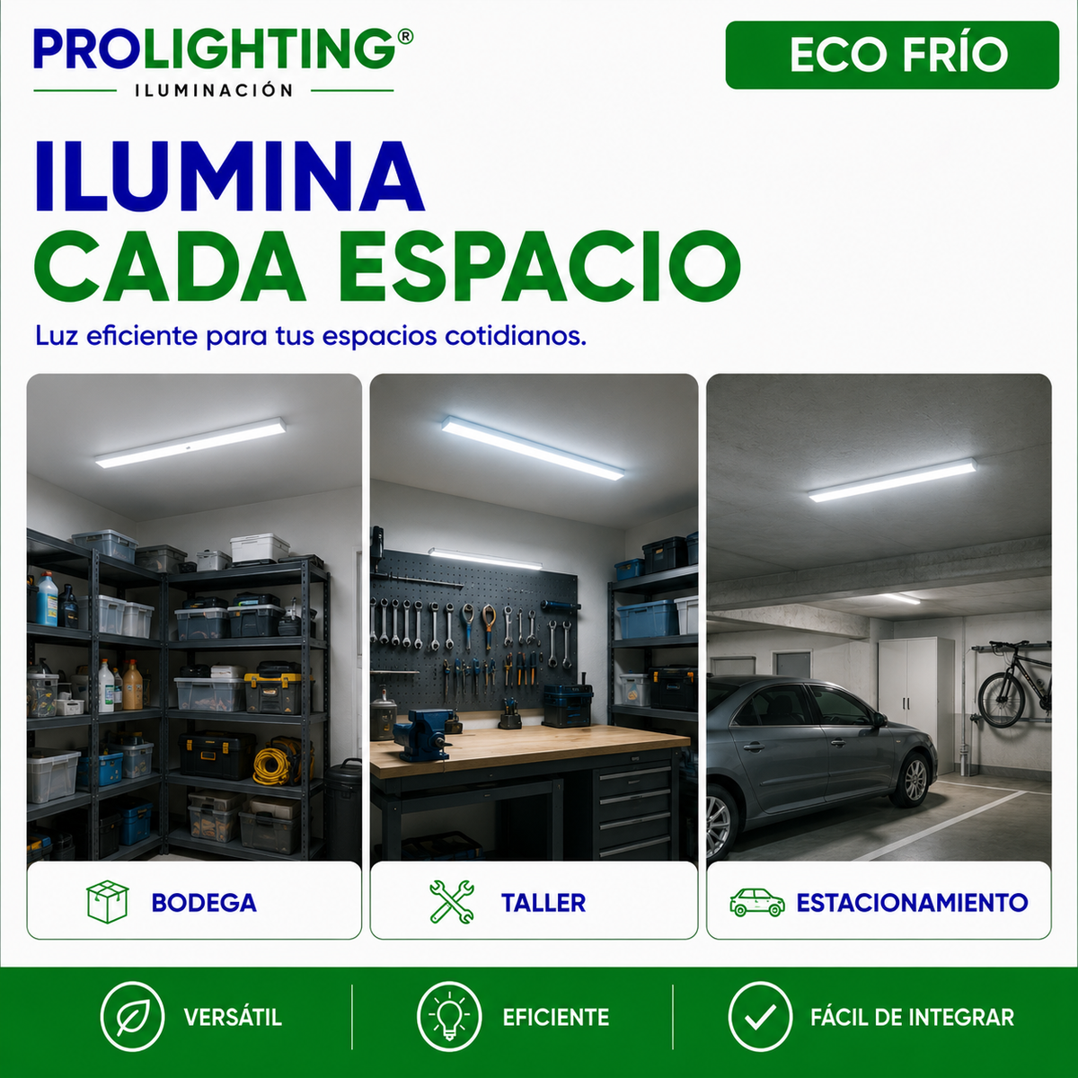 Tubo LED Estanco Canoa Plana Regleta Slim 60cm 18W Fría