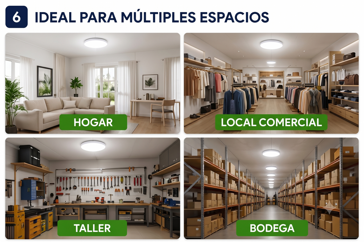 Ampolleta LED Foco Panel UFO Alta Potencia 50W Fría 22cm T220 E27