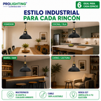 Lampara Colgar Vintage Rustico Industrial Metal Negra