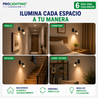 Aplique Muro Abatible Decorativo Para Ampolleta E27 Negro