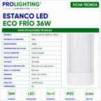 Tubo LED Estanco Canoa Plana Regleta Slim 120cm 36W Fría