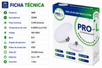 Ampolleta LED Foco Panel UFO Alta Potencia 36W Fría 18,5cm T185 E27