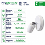 Aplique Muro Abatible Decorativo Para Ampolleta E27 Blanca