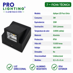 Aplique LED Compacto Foco Direccional Exterior Decorativo