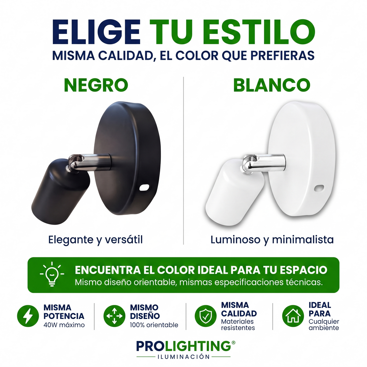Aplique Muro Abatible Decorativo Para Ampolleta E27 Negro