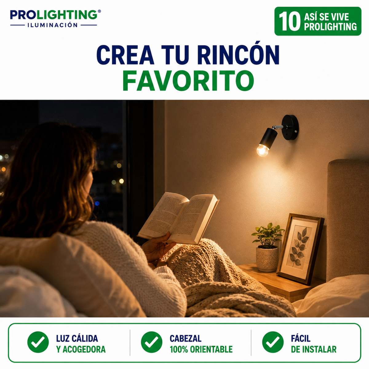 Aplique Muro Abatible Decorativo Para Ampolleta E27 Negro