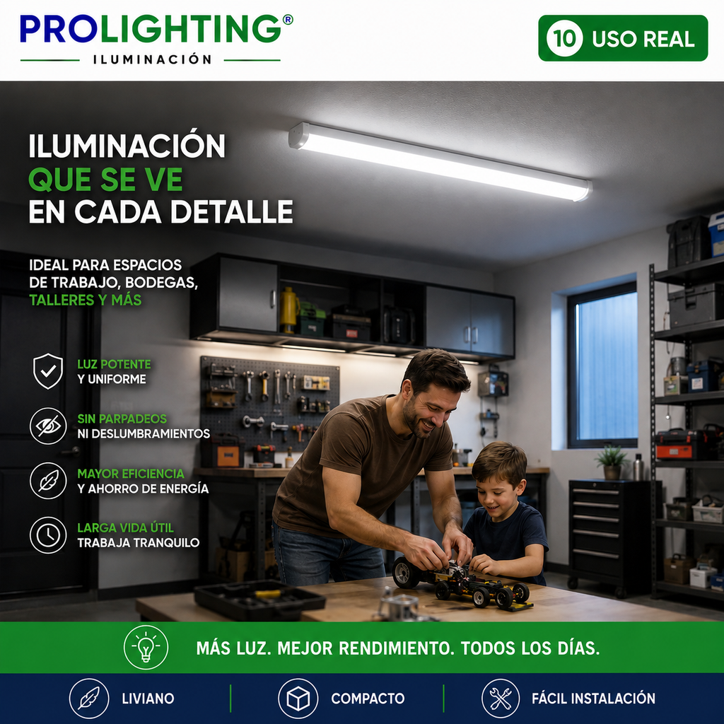Tubo LED Estanco Canoa Plana Regleta Slim 90cm 27W Fría
