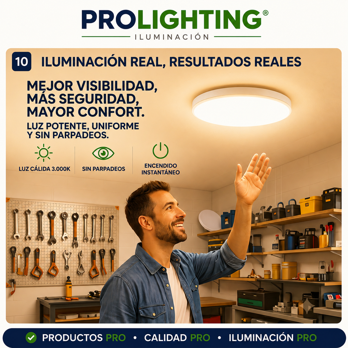 Ampolleta LED Foco Panel UFO Alta Potencia 60W Cálida 26cm T260 E27