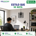Lampara Colgante Cilindro Jaula Metal Base Negra E27 Retro