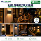 Aplique LED Curvo 6 Luces Doble Haz Arriba Abajo Exterior