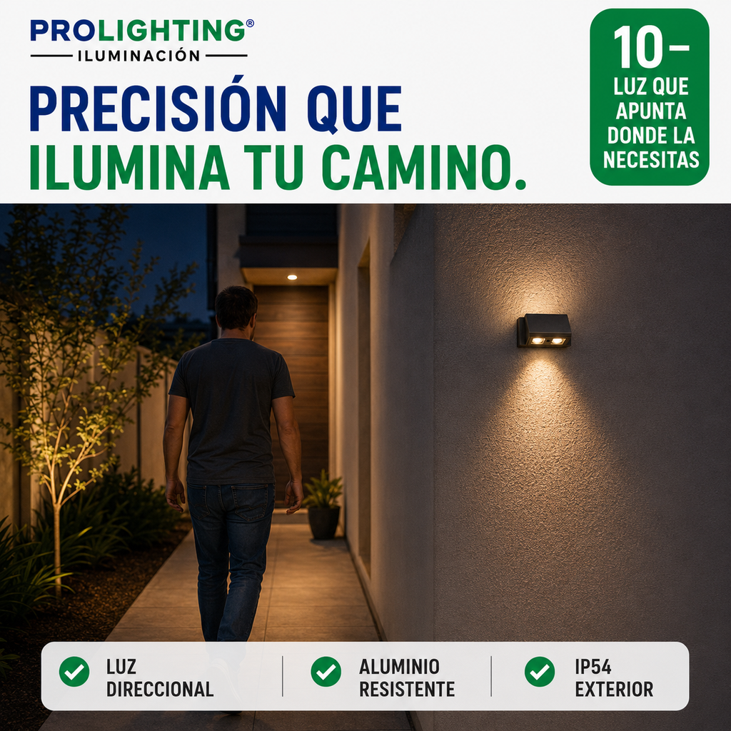 Aplique LED Compacto Foco Direccional Exterior Decorativo