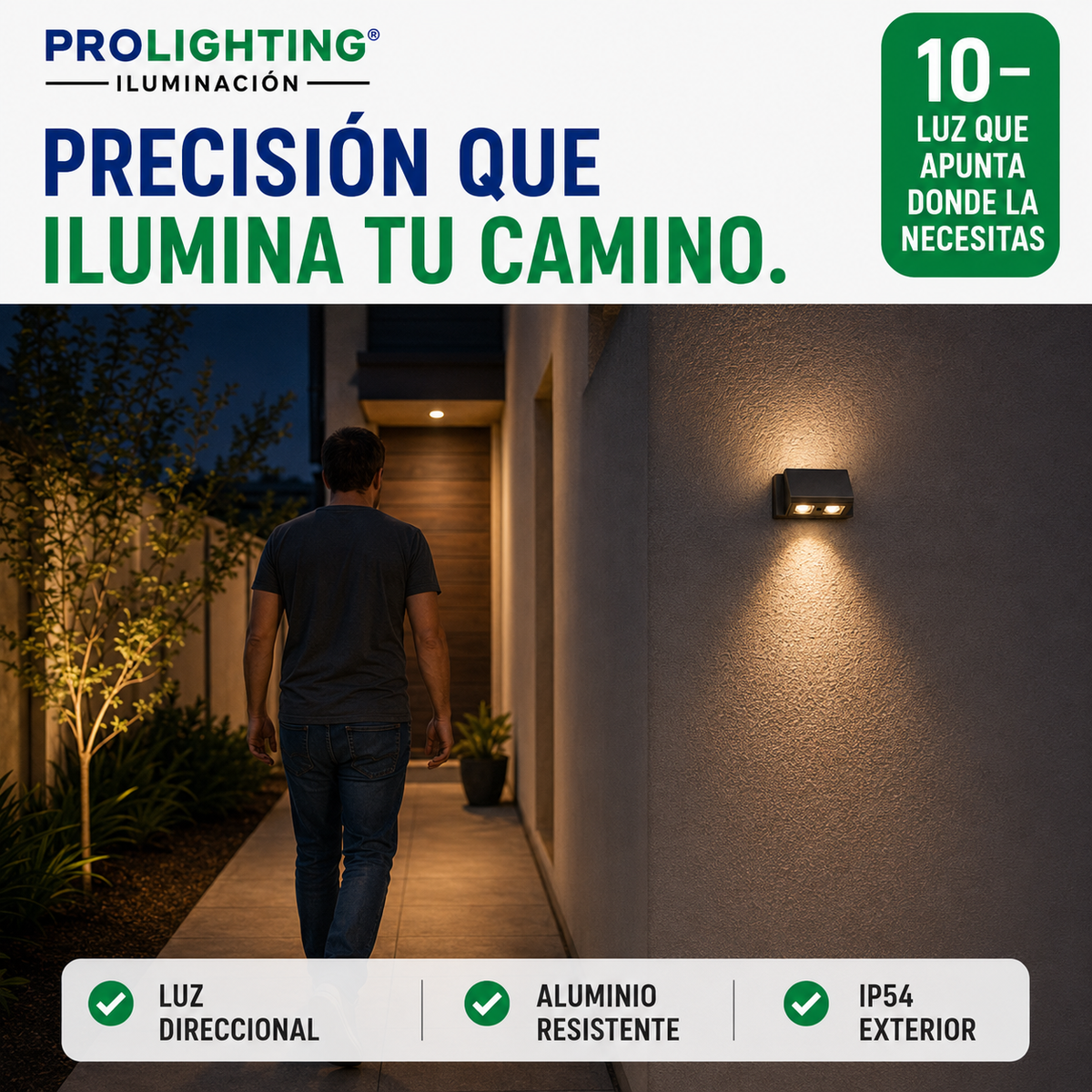 Aplique LED Compacto Foco Direccional Exterior Decorativo