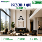 Lampara Colgante Pirámide Triangular Metal Negro Diseño Base E27