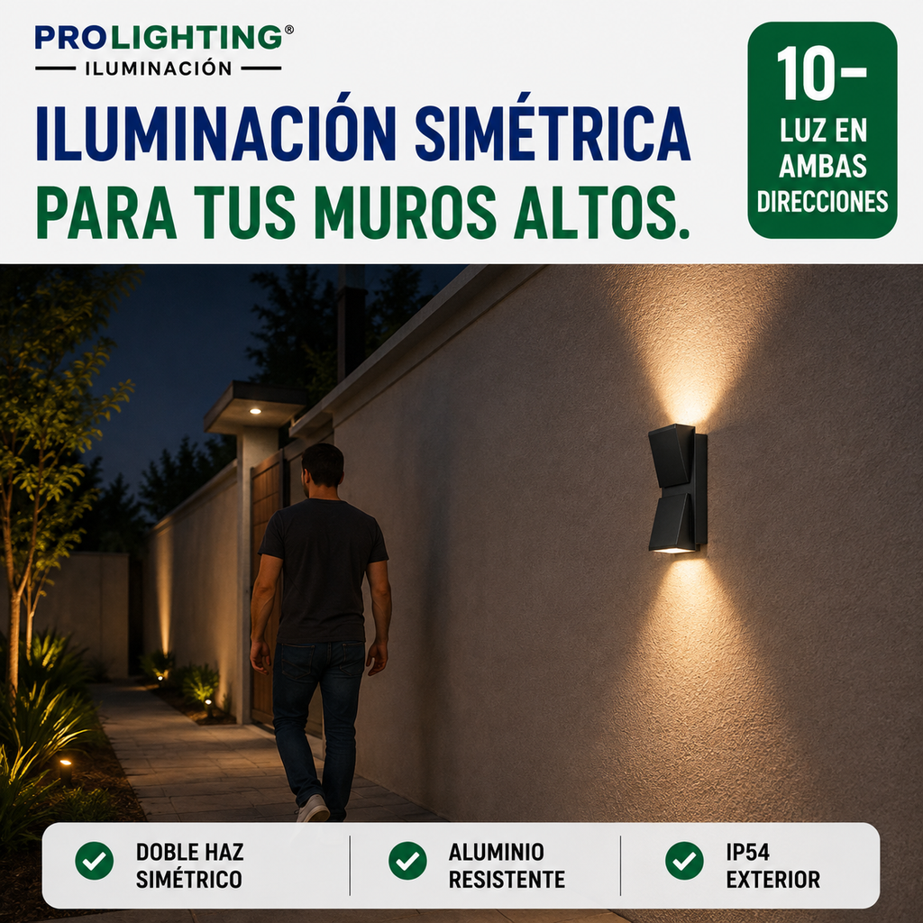 Aplique LED Vertical Doble Haz Luz Arriba Abajo Exterior