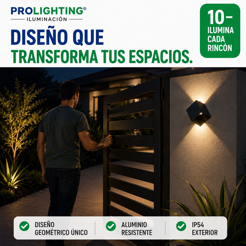 Aplique LED Integrado Cubo Diagonal Decorativo Bidireccional