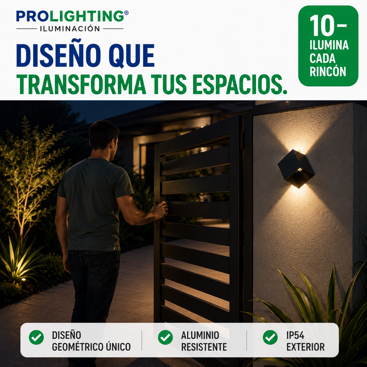 Aplique LED Integrado Cubo Diagonal Decorativo Bidireccional