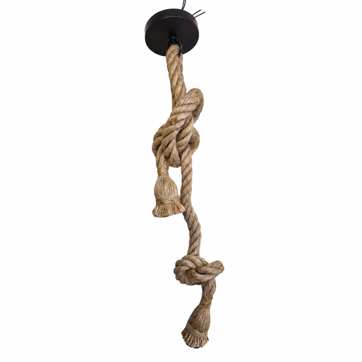 Lampara Colgante Soga Doble Trenzada Yute Cañamo Base E27