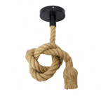 Lampara Colgante Soga Simple Trenzada Yute Cañamo Base E27