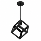 Lampara Colgante Cubo Metal Diseño Industrial Base E27