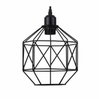Lampara Colgante Octagono Jaula Metal Negra Diseño Tambor E27