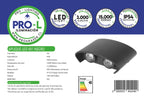 Aplique LED Doble Haz Luz Arriba Abajo Exterior Decorativo
