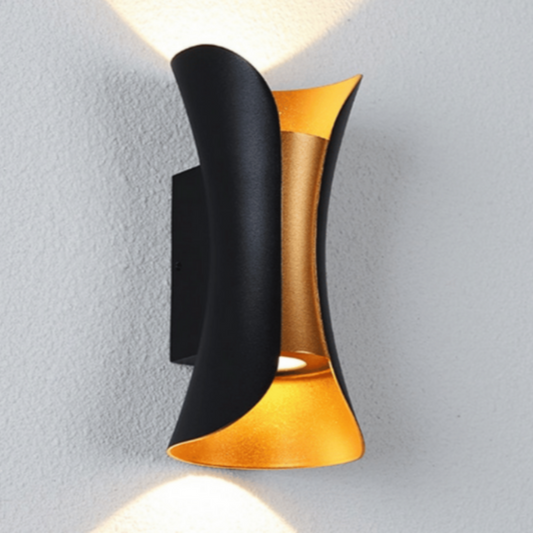 Aplique led 2x3w negro cl