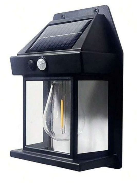 Aplique led solar farol negro