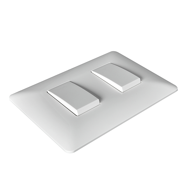 Interruptor Doble Embutido 9/15 10A Blanco Pared Muro