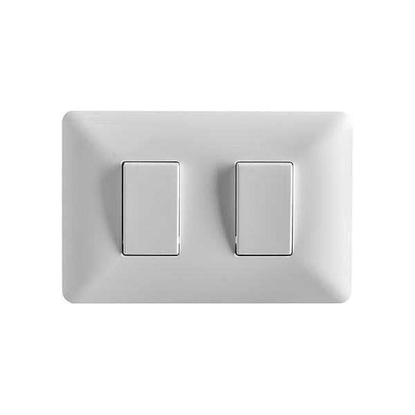 Interruptor Doble Embutido 9/15 10A Blanco Pared Muro