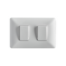 Interruptor Doble Embutido 9/15 10A Blanco Pared Muro