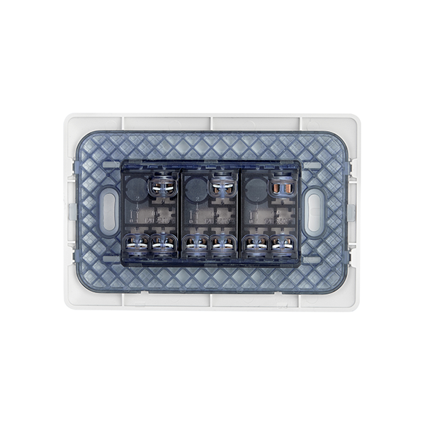 Interruptor Triple Embutido 9/32 10A Blanco Pared Muro