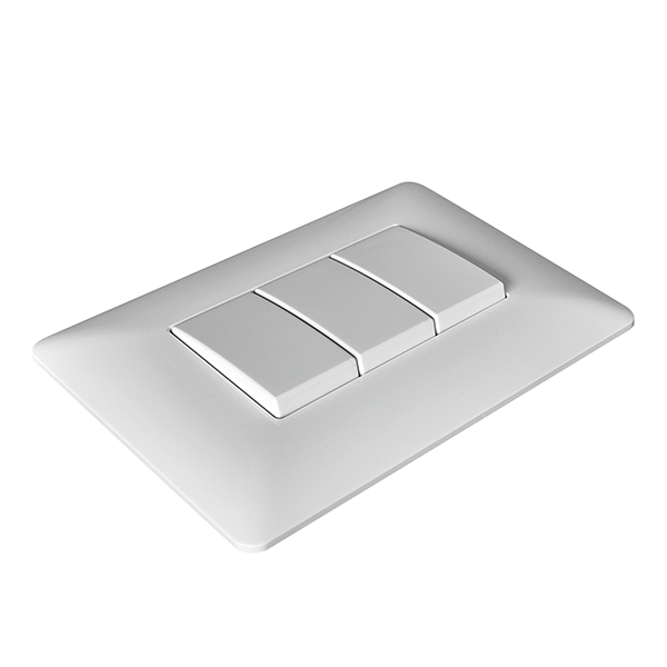 Interruptor Triple Embutido 9/32 10A Blanco Pared Muro
