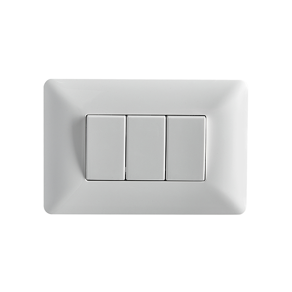 Interruptor Triple Embutido 9/32 10A Blanco Pared Muro