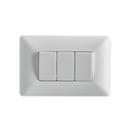 Interruptor Triple Embutido 9/32 10A Blanco Pared Muro