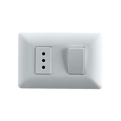 INTERRUPTOR SIMPLE (9/12) + ENCHUFE SIMPLE EMBUTIDO 10A 250V