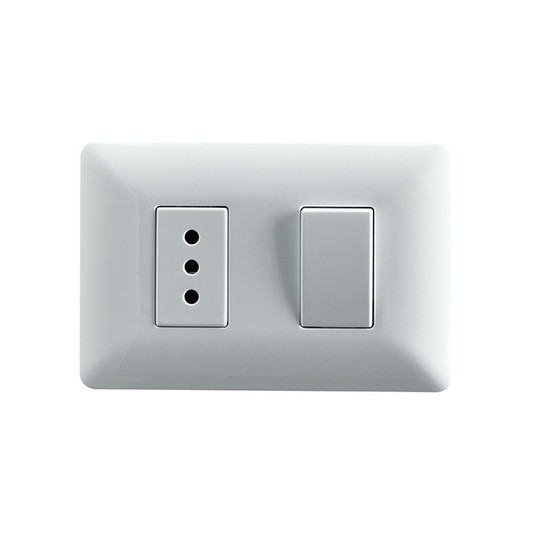 INTERRUPTOR SIMPLE (9/12) + ENCHUFE SIMPLE EMBUTIDO 10A 250V