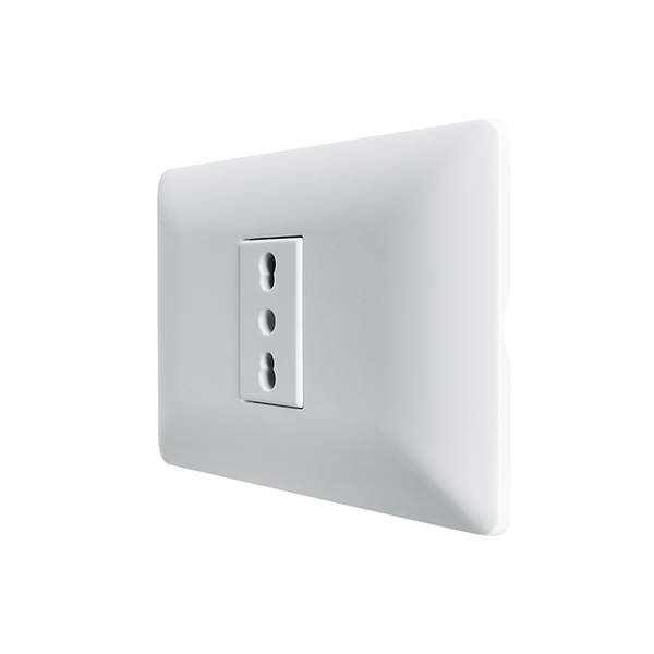 Enchufe Simple Bipaso Embutido 10/16A 250V Blanco Pared