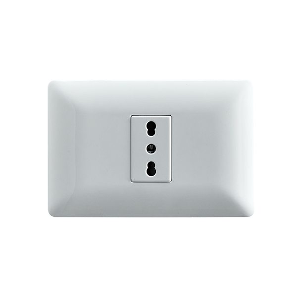 Enchufe Simple Bipaso Embutido 10/16A 250V Blanco Pared