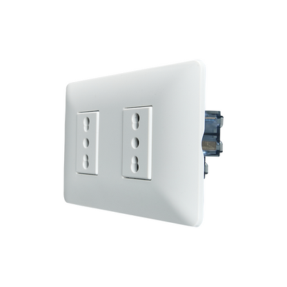ENCHUFE DOBLE BIPASO EMBUTIDO 10/16A 250V