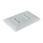 Enchufe Doble Bipaso Embutido 10/16A 250V Blanco Pared