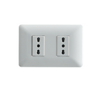 Enchufe Doble Bipaso Embutido 10/16A 250V Blanco Pared