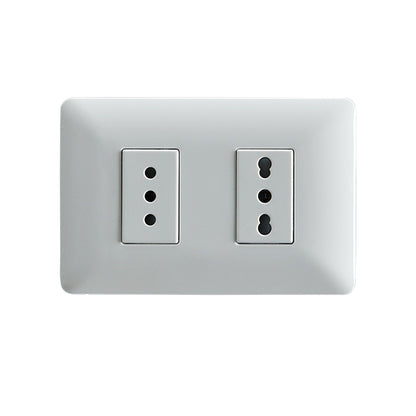 ENCHUFE SIMPLE 10A + ENCHUFE SIMPLE BIPASO EMBUTIDO 10/16A 250V