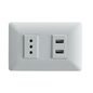 ENCHUFE SIMPLE EMBUTIDO  10A(1 Ud TZ1104) 250V + TOMA USB